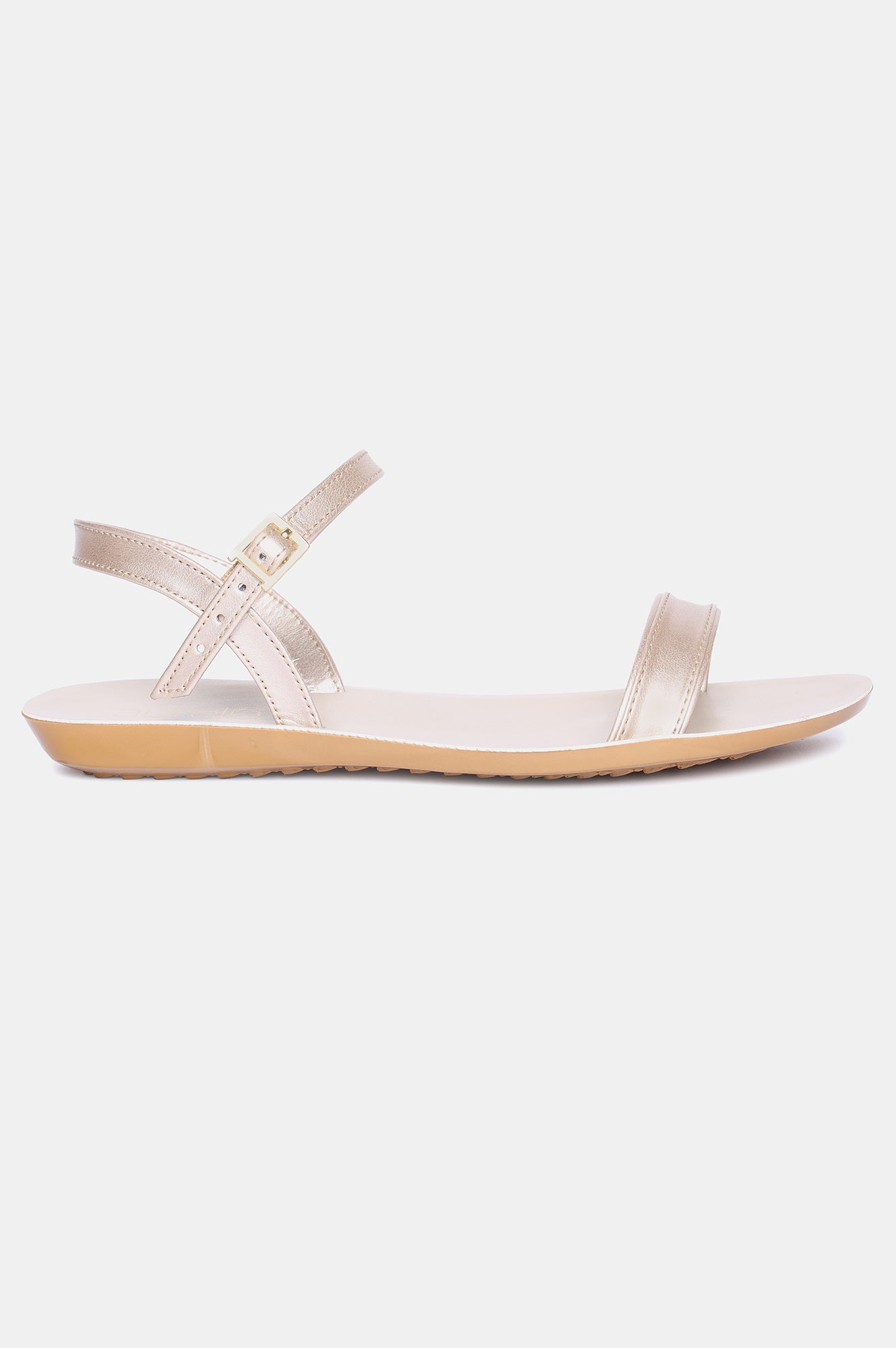 Gold Almond Toe Solid Flat-Zlillie