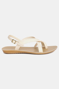 Aurelia Ecru Solid Almond Toe Flat-Zrosa
