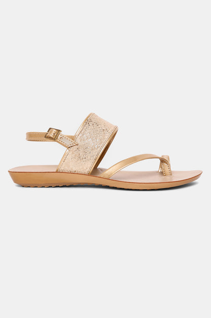 AURELIA GOLD Almond Toe Flat-ZTIANA