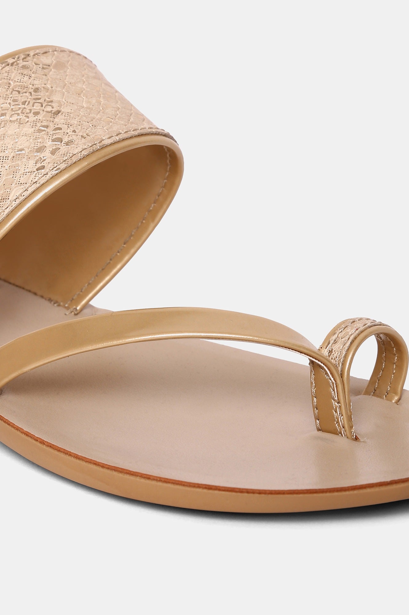 AURELIA GOLD Almond Toe Flat-ZTIANA