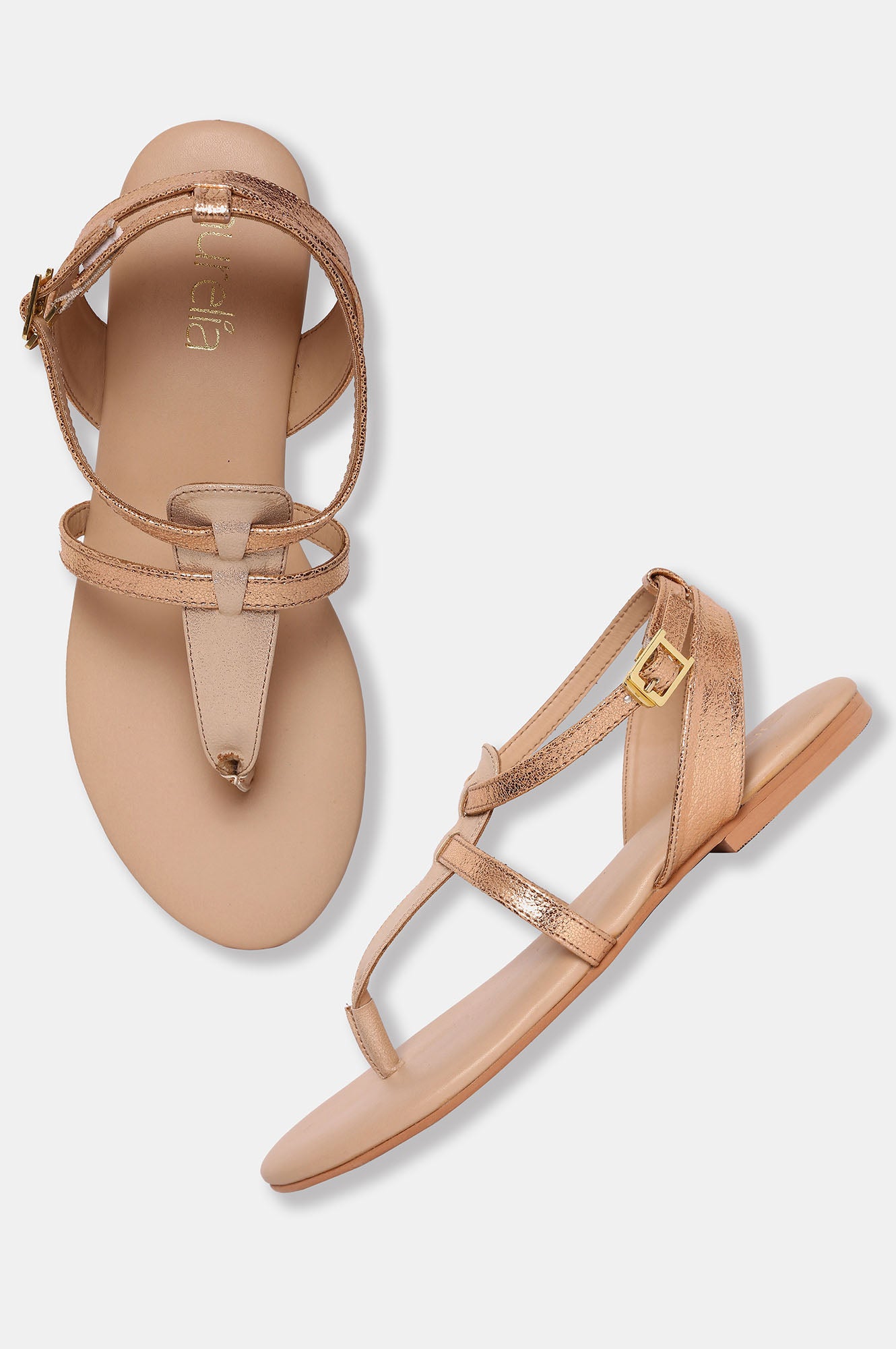 AURELIA ROSE GOLD Round Toe Flat-ZPALMER