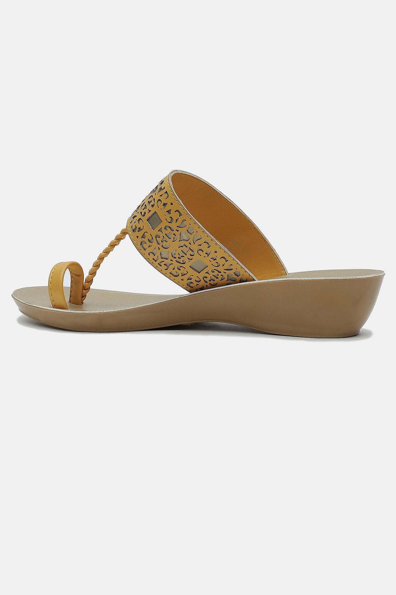 Aurelia Laser Cut Almond Toe Wedge-Zjolie