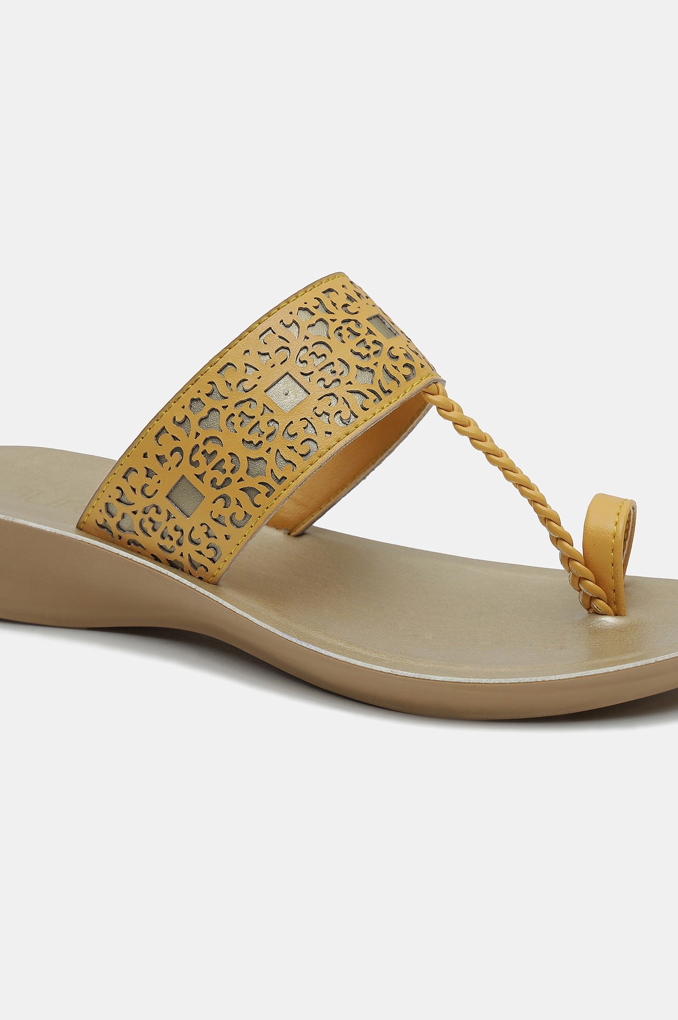 Aurelia Laser Cut Almond Toe Wedge-Zjolie