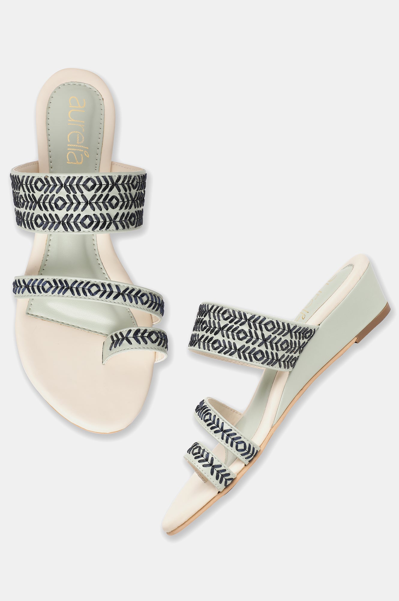 Aurelia Embroidered Open Wedge-Znoor