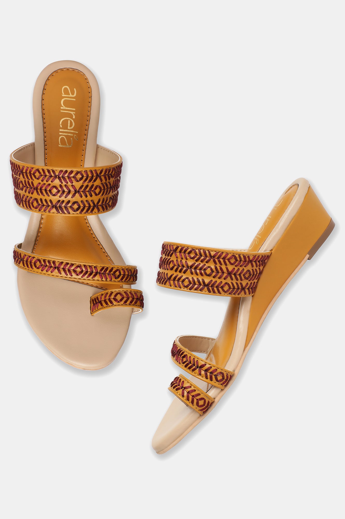 Aurelia Embroidered Open Wedge-Znoor