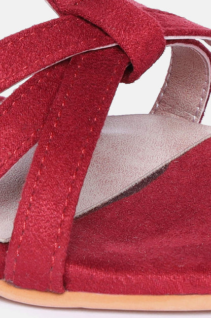 Burgundy Almond Toe Textured Wedge-Zsky