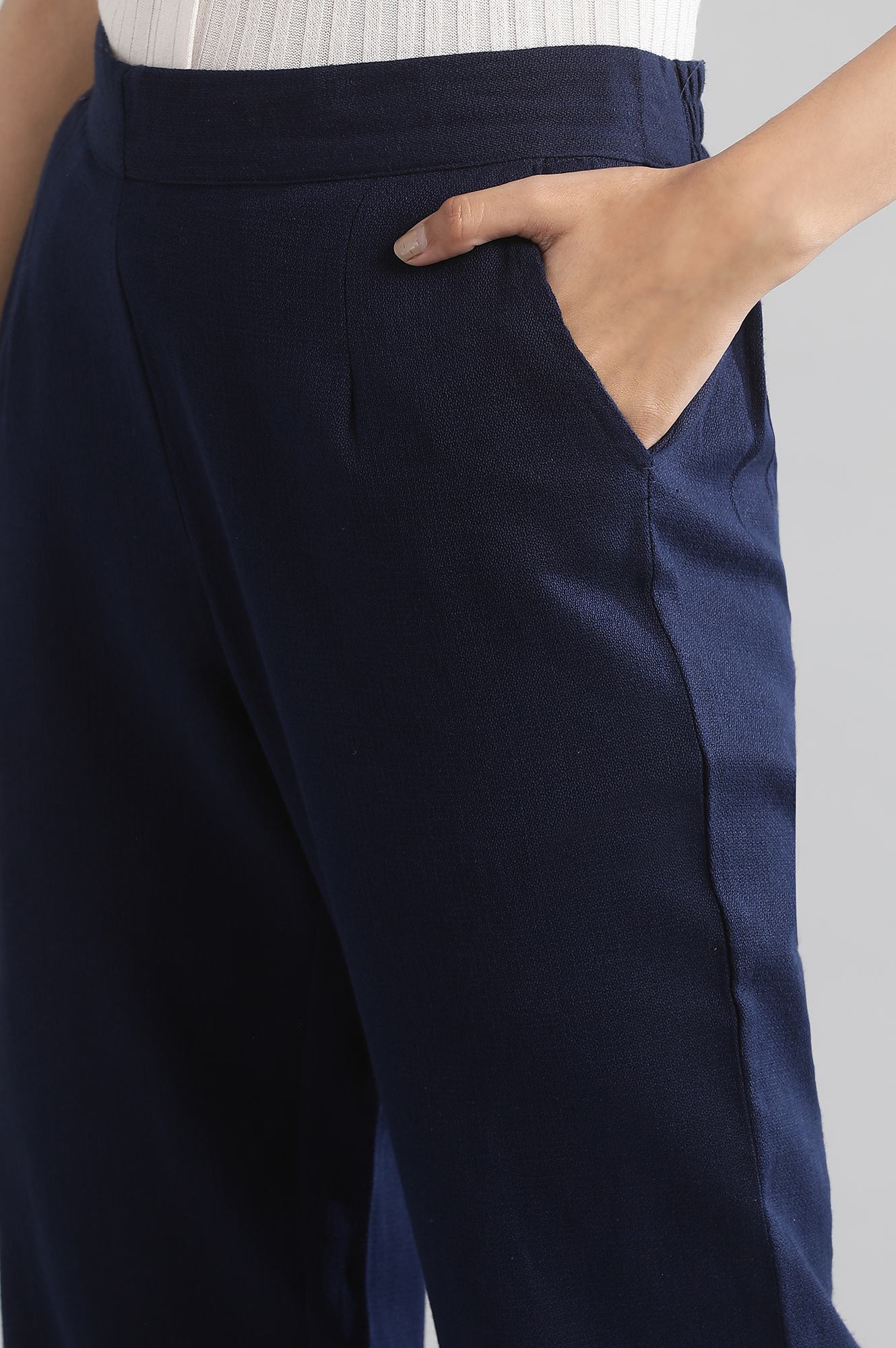 Navy Mandarin Neck kurta