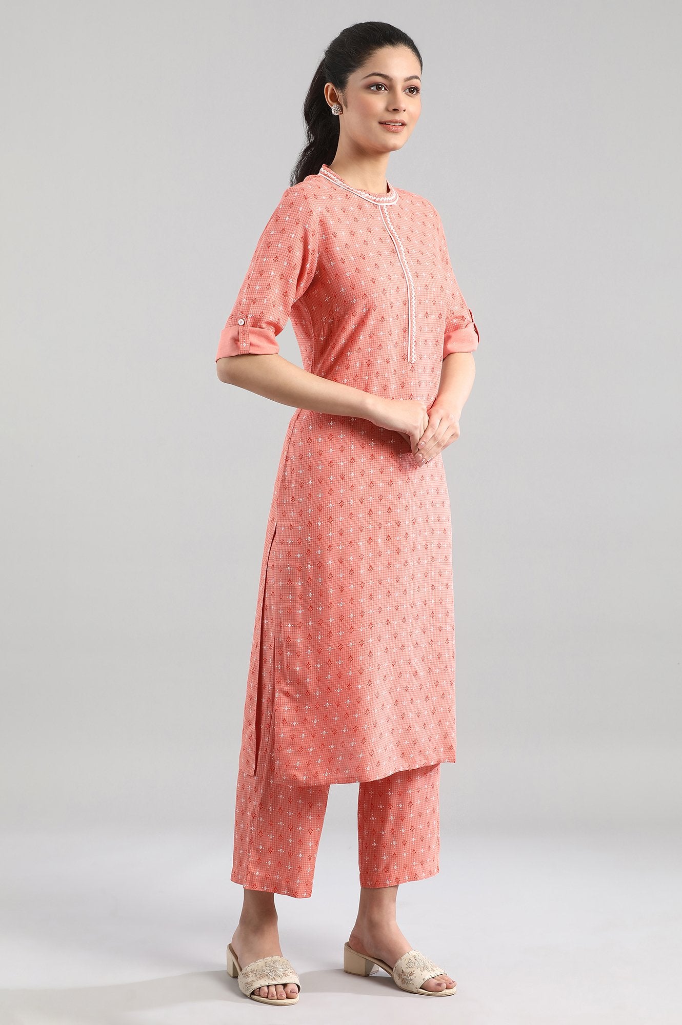 Orange Printed kurta