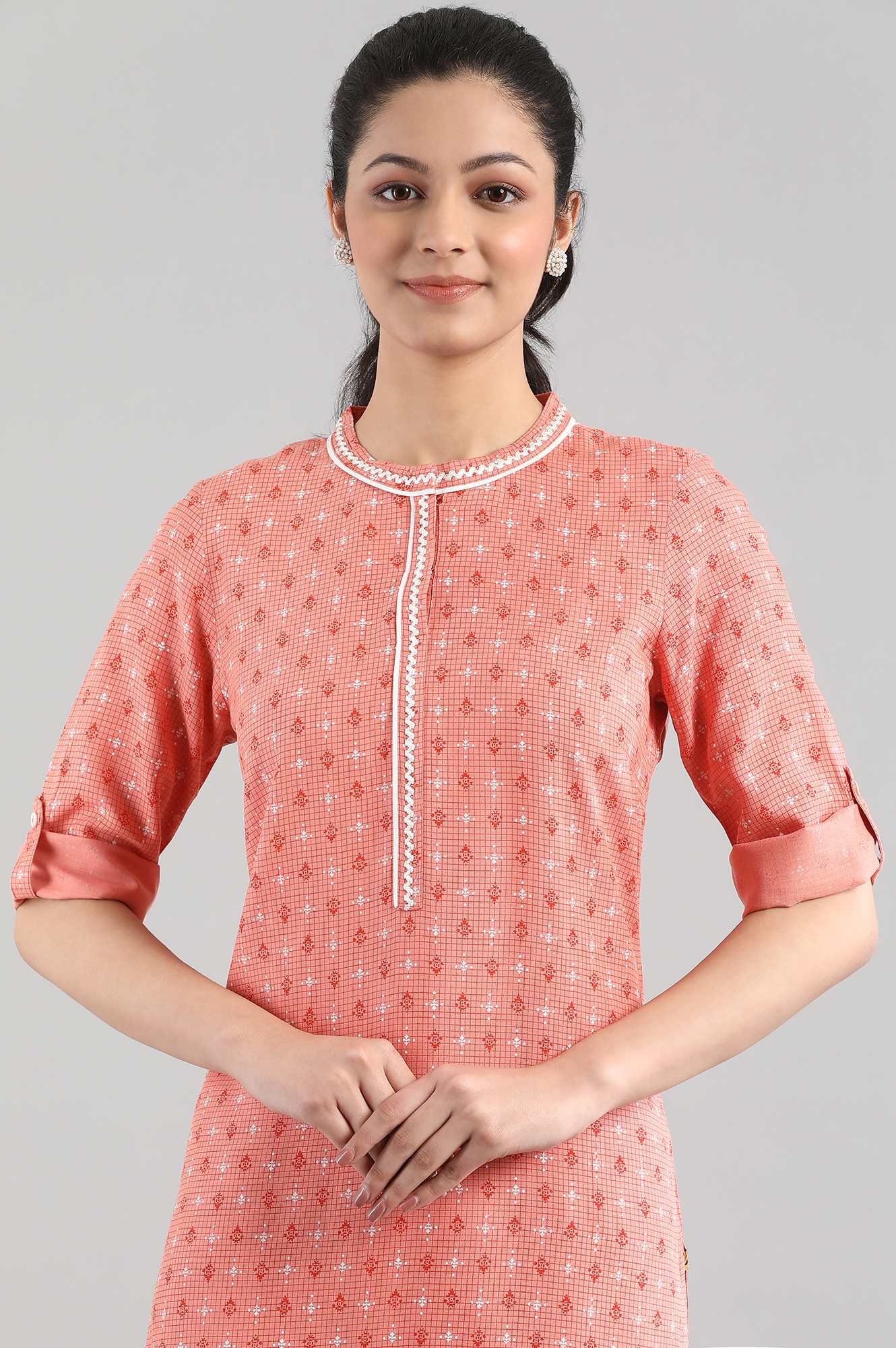 Orange Printed kurta