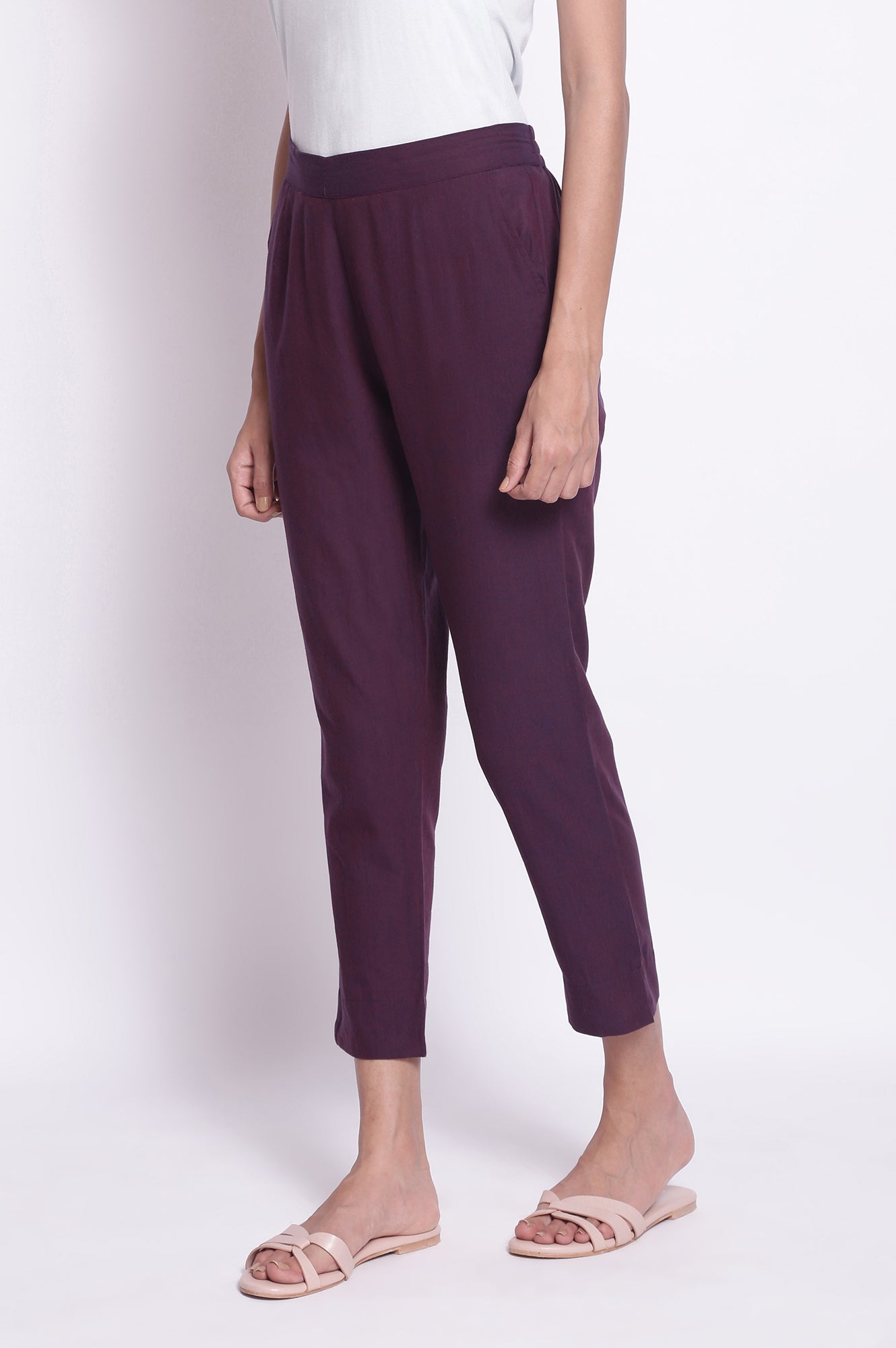 Purple Indo-Western Trouser Pants