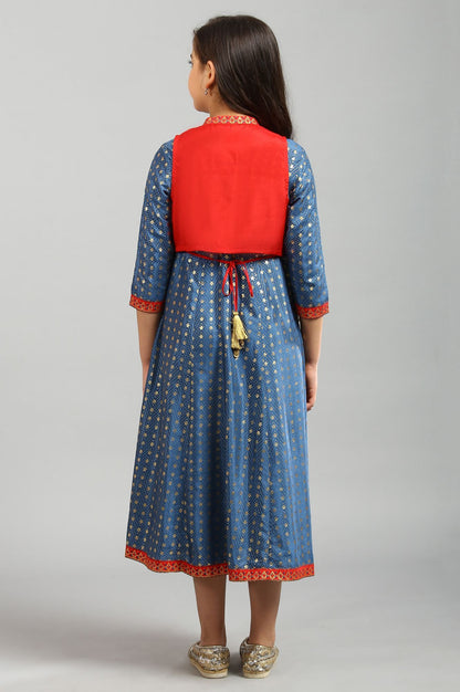 Blue Panelled Dress