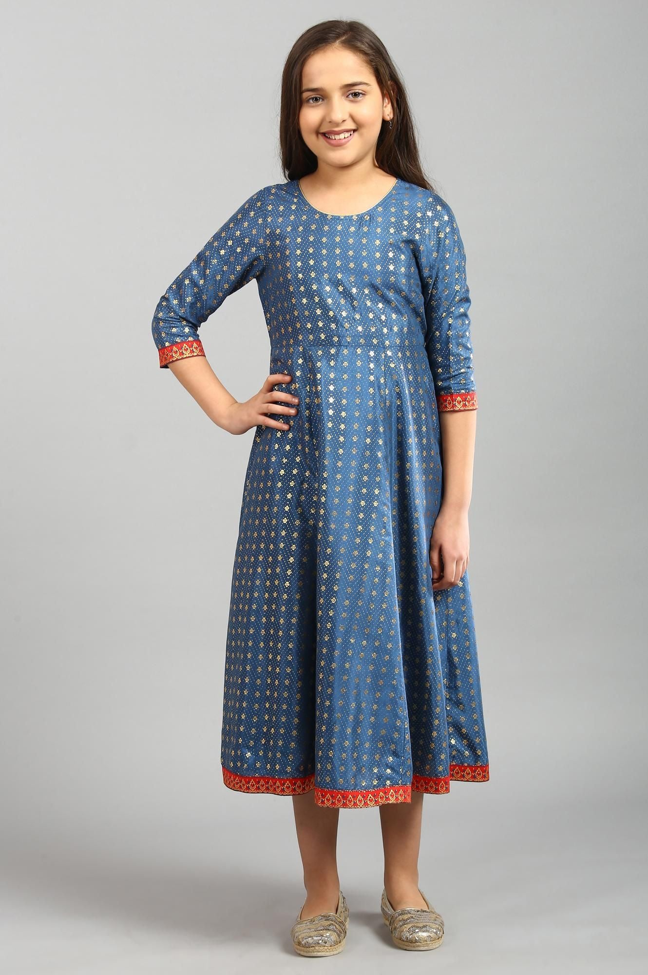 Blue Panelled Dress