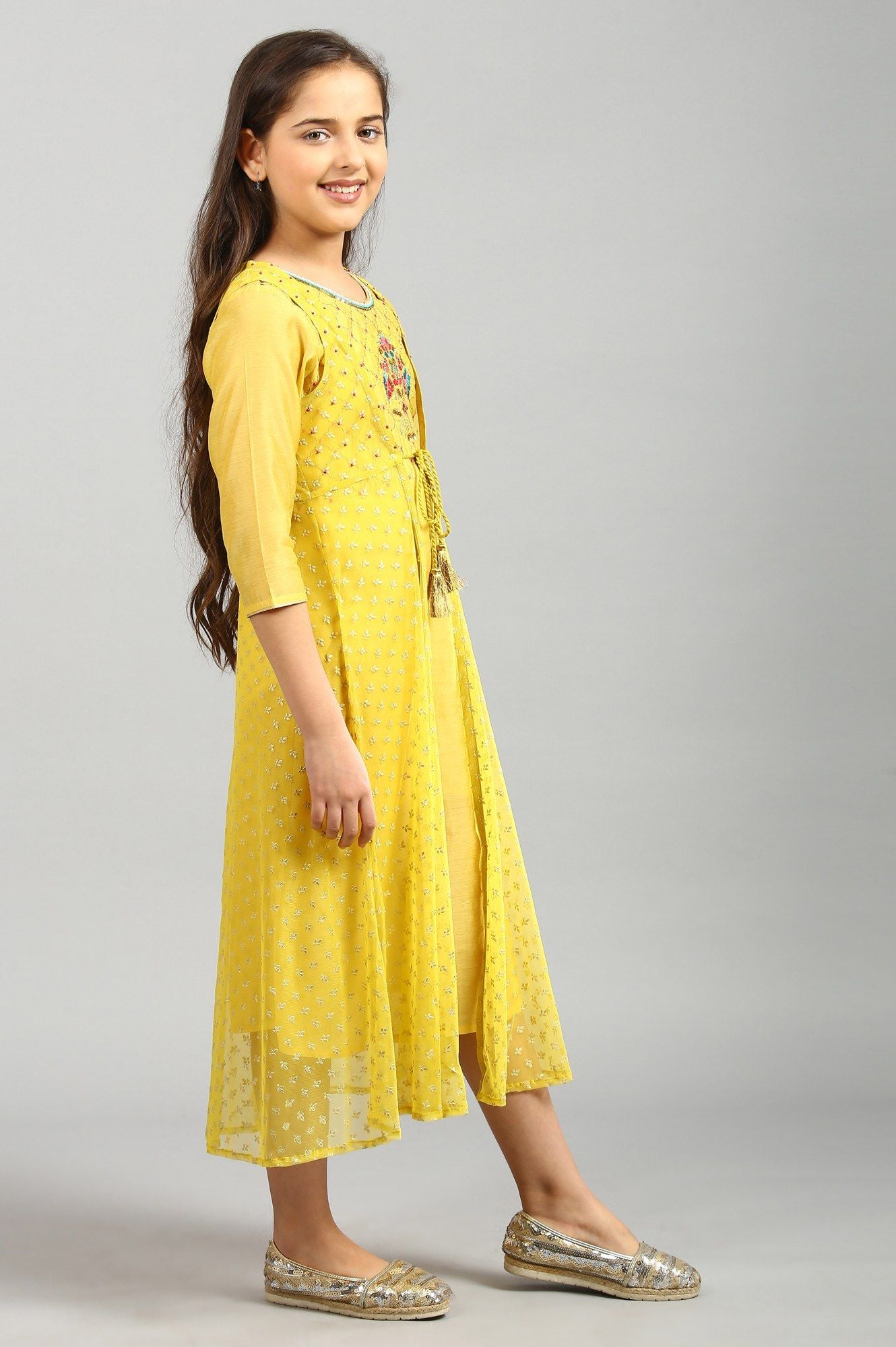 Yellow Short Dress-Gillet Girls Set