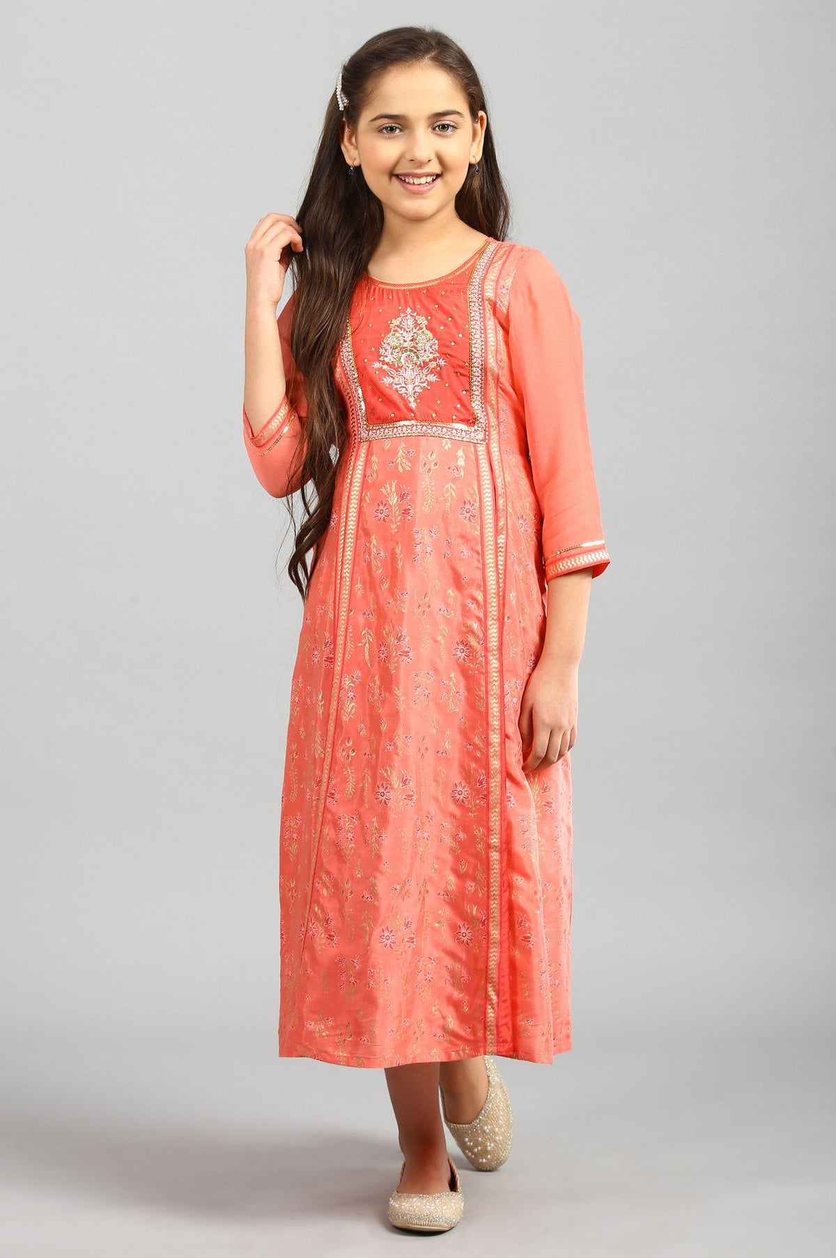 Peach Heavy Festive Dress - 04-05