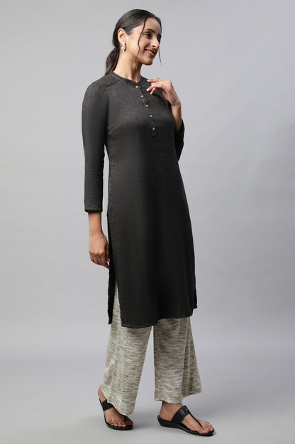 Grey Yarn Dyed kurta