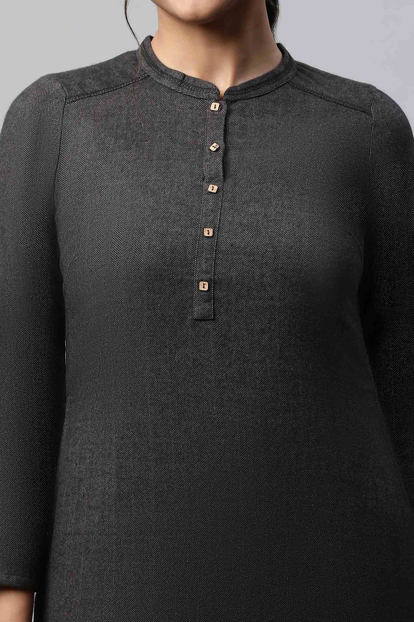 Grey Yarn Dyed kurta