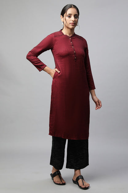 Red Yarn Dyed kurta