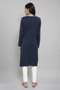 Blue Solid Acrylic kurta
