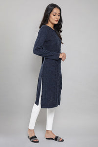 Blue Solid Acrylic kurta