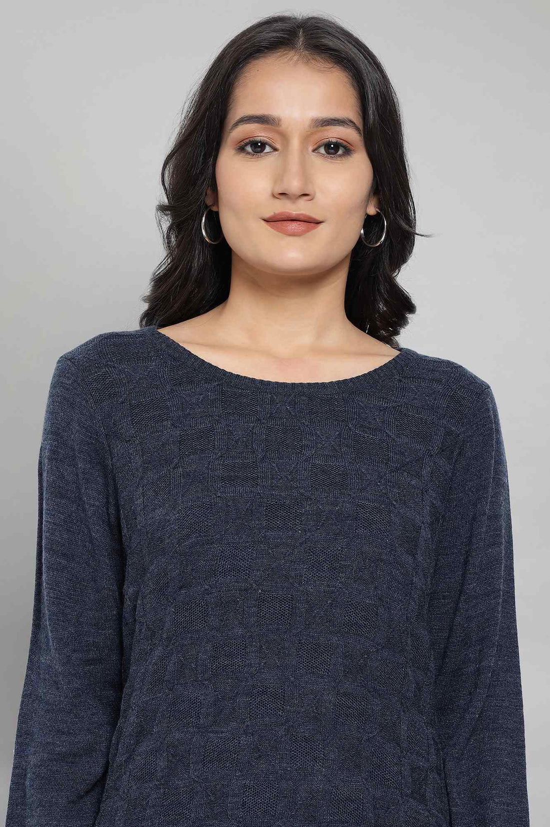Blue Solid Acrylic kurta