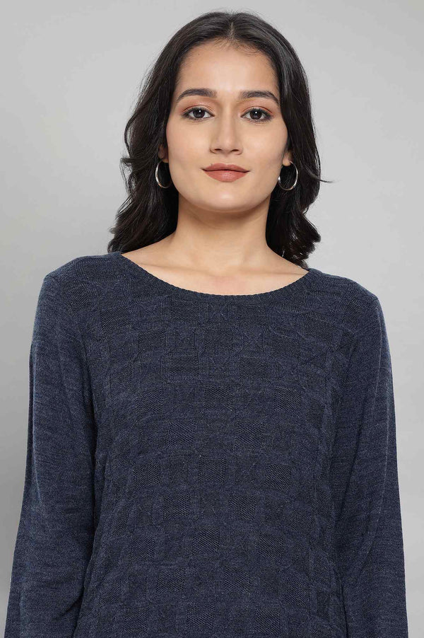 Blue Solid Acrylic kurta