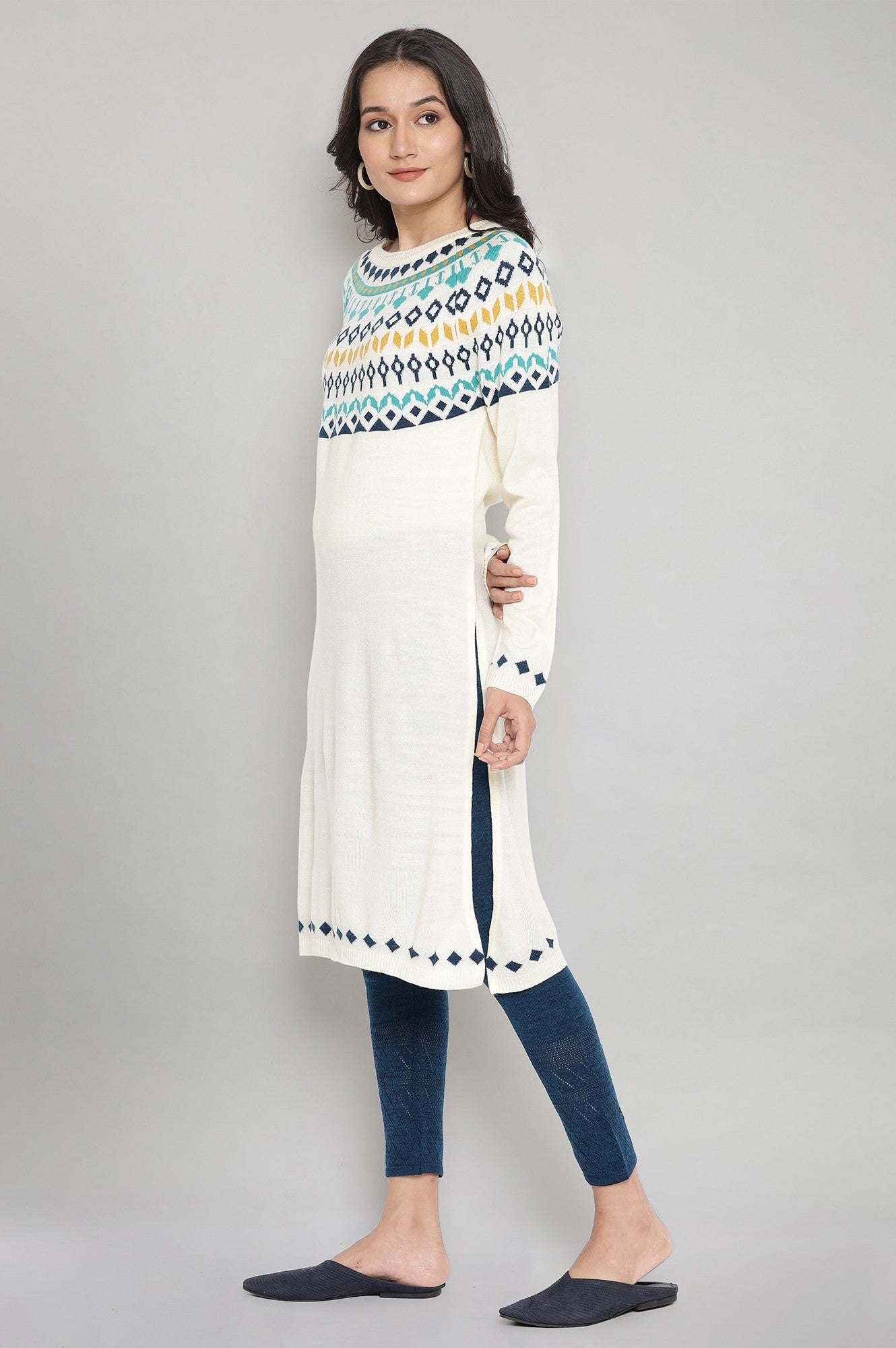 White Winter kurta