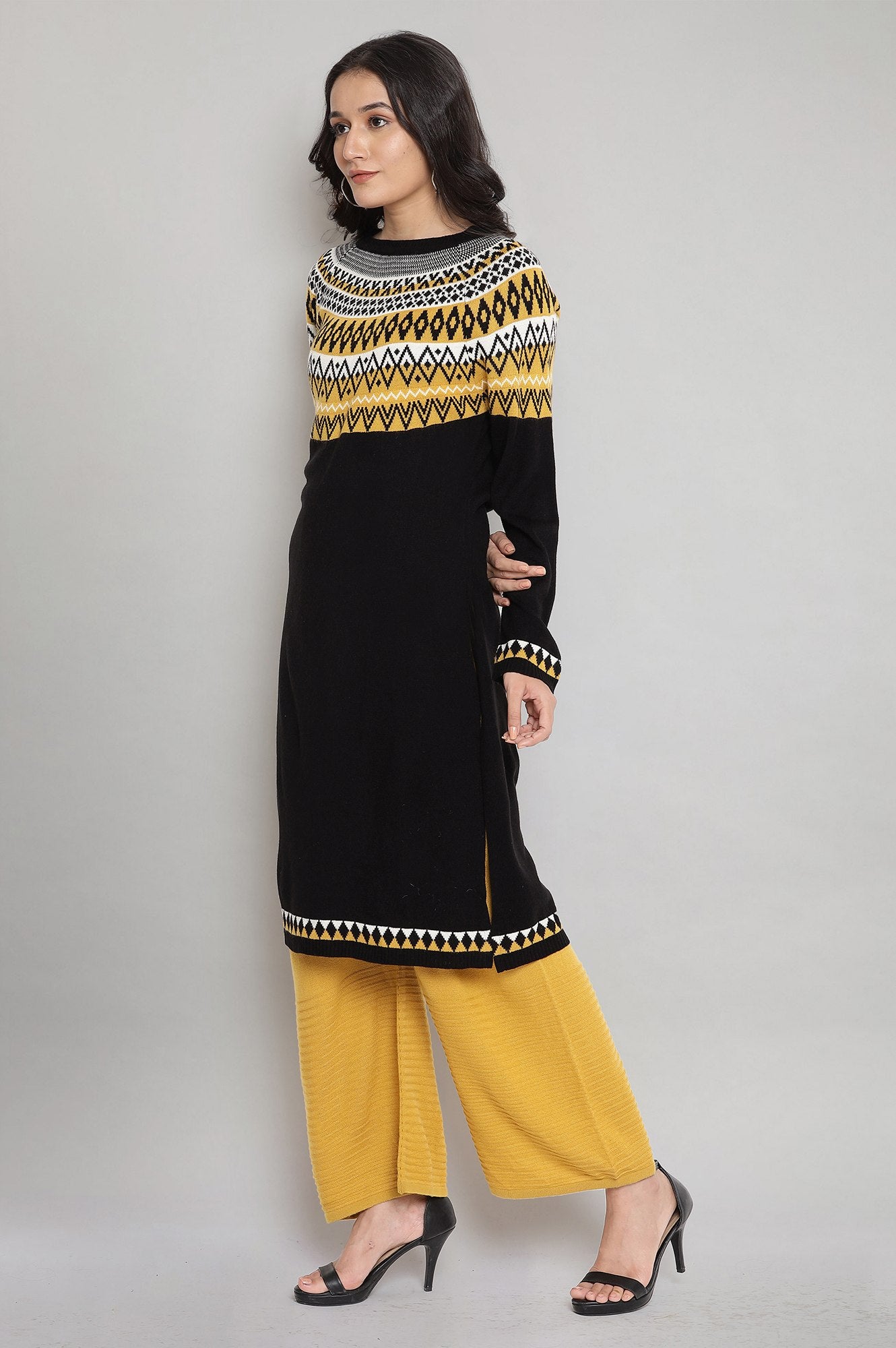 Black Winter kurta
