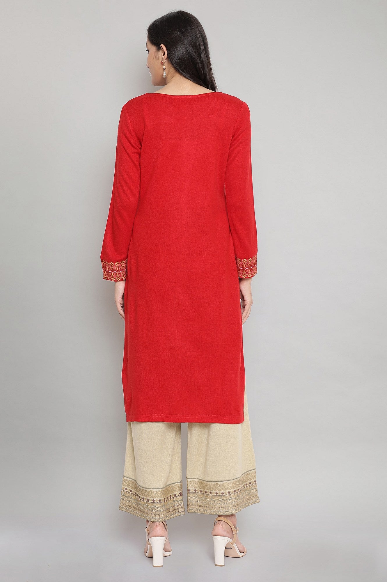 Red Festive Winter kurta