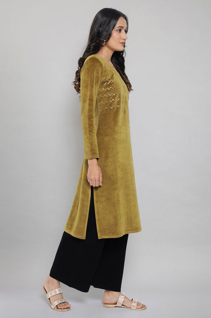 Green Embellished kurta