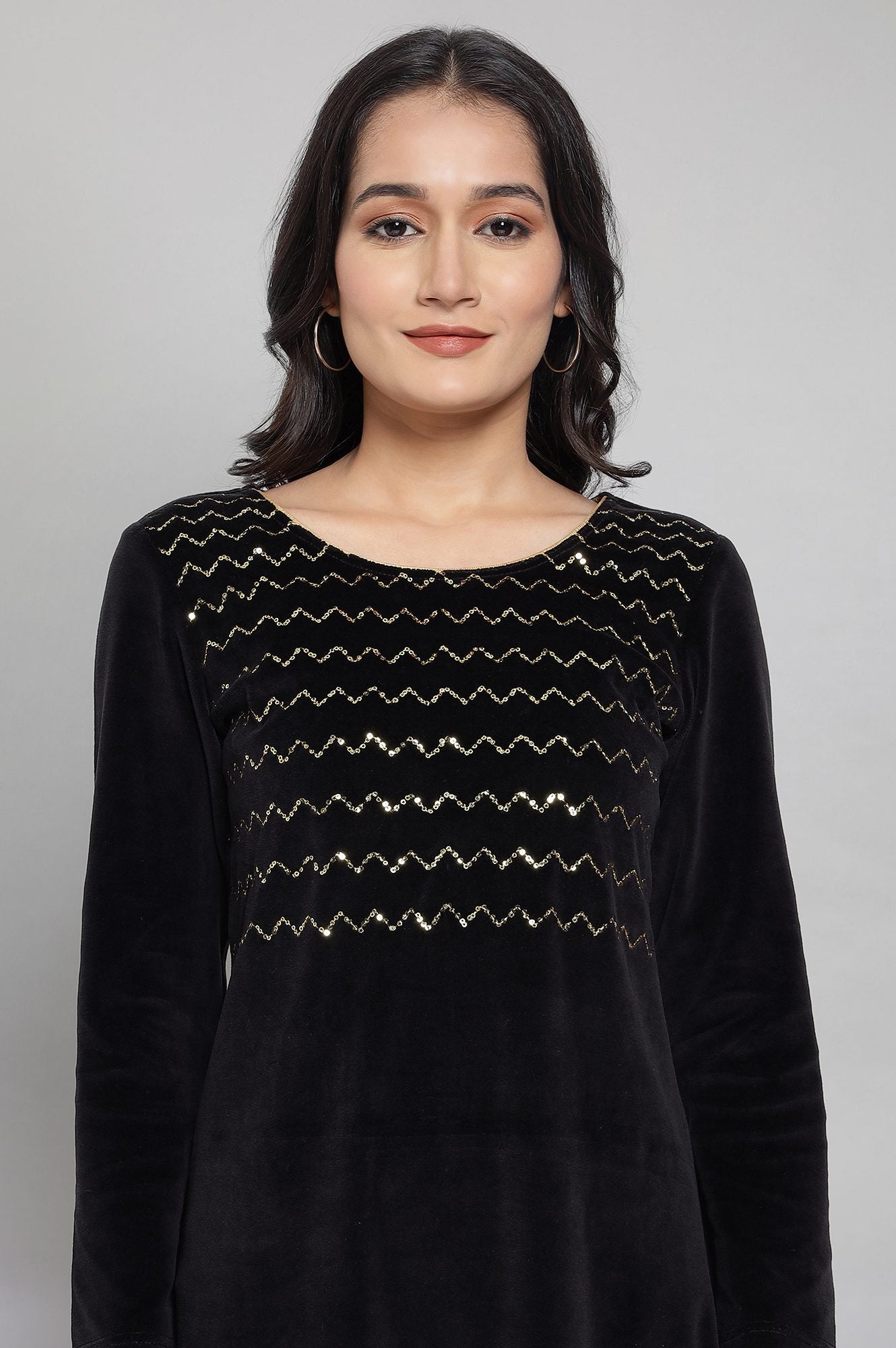 Black Embellished kurta