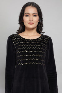 Black Embellished kurta