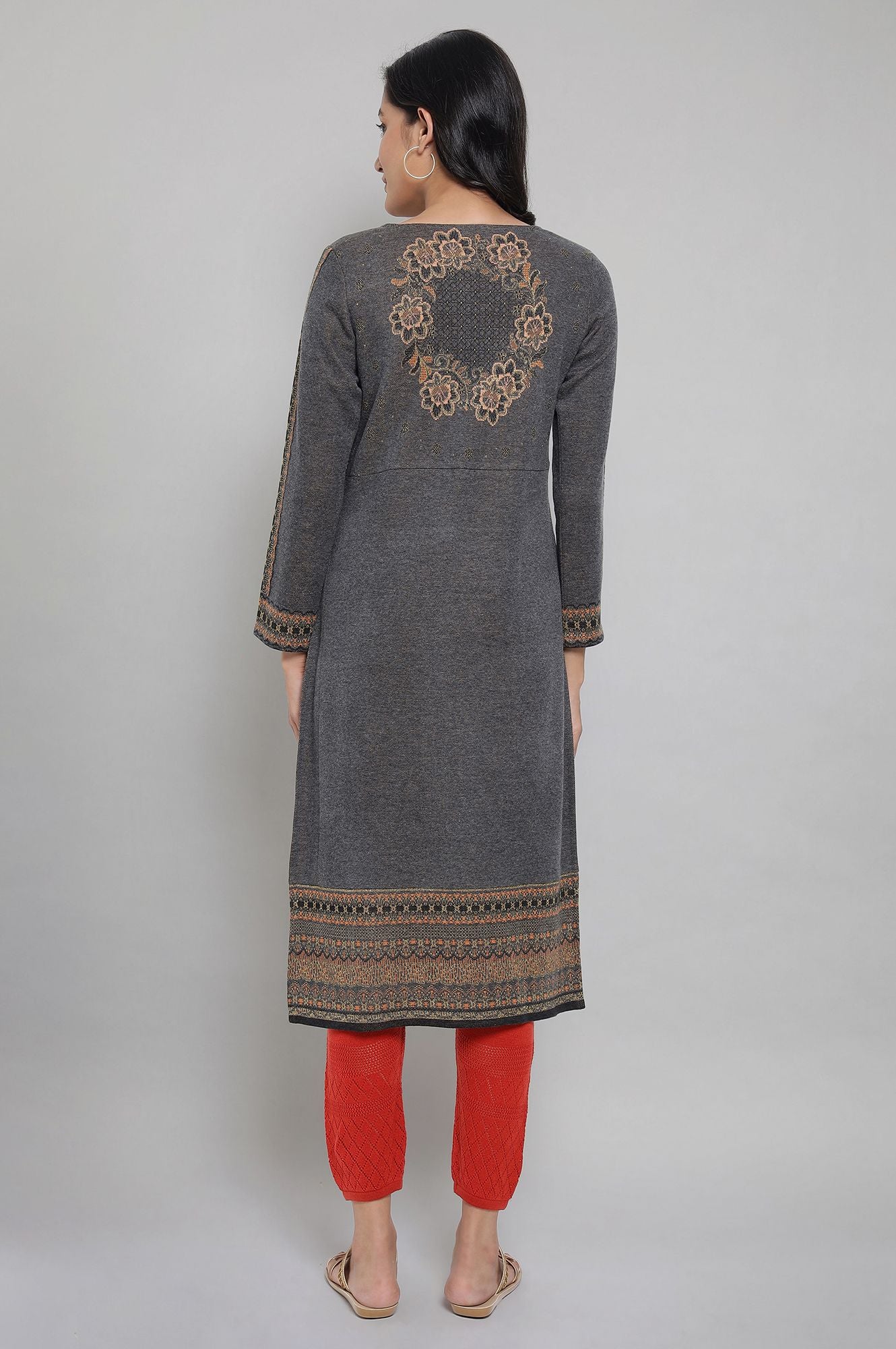 Grey Winter kurta