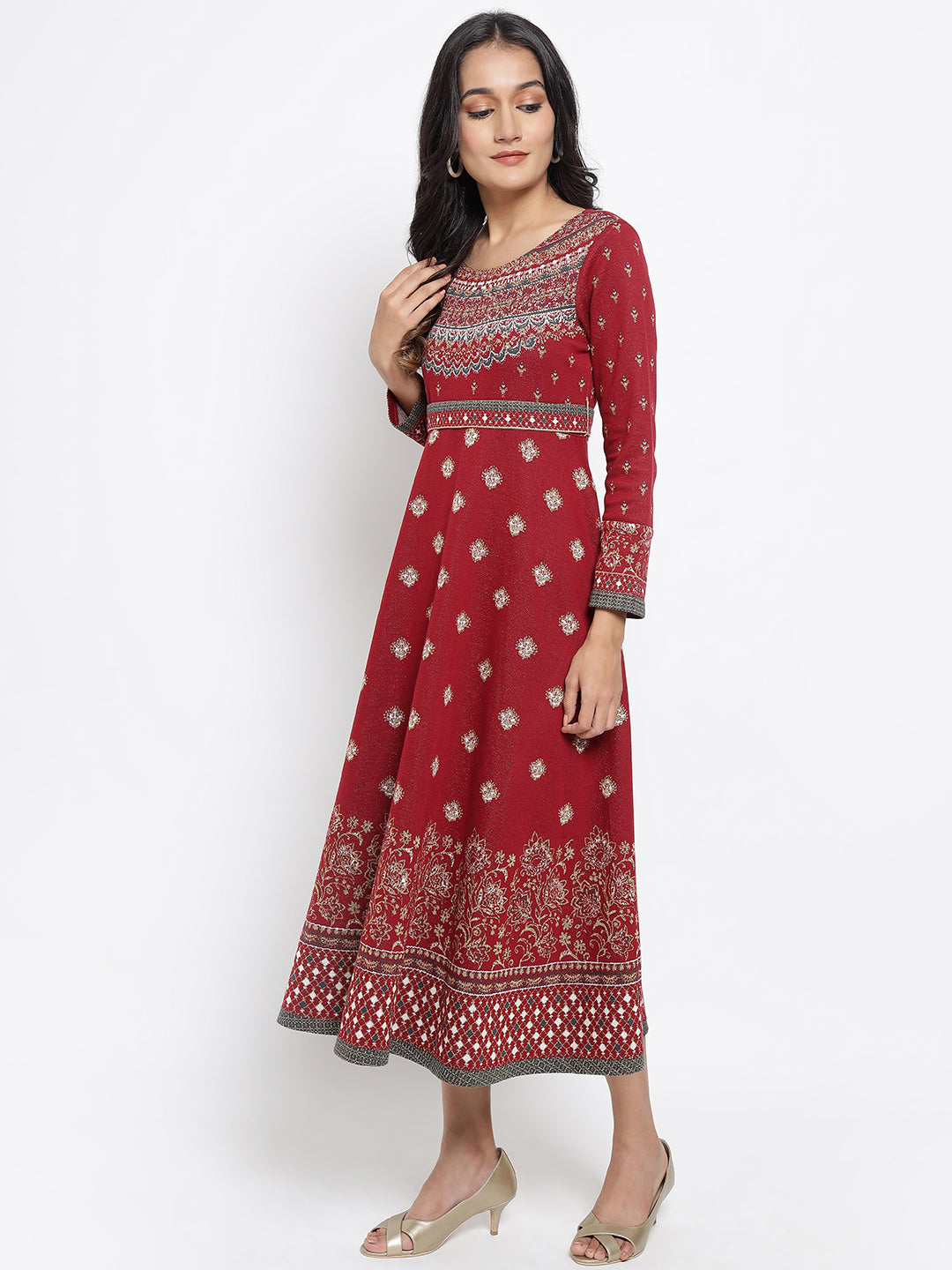 Red Jacquard Dress