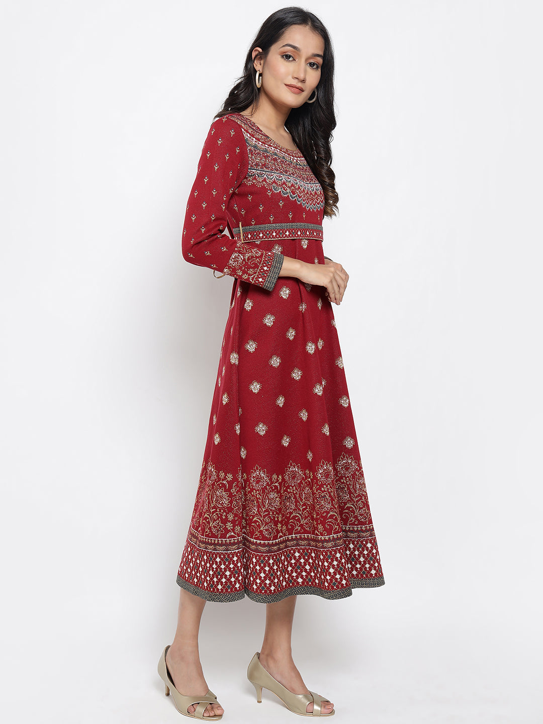 Red Jacquard Dress