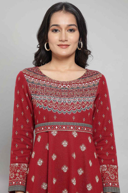 Red Jacquard Dress