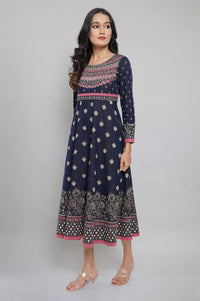 Blue Jacquard Dress