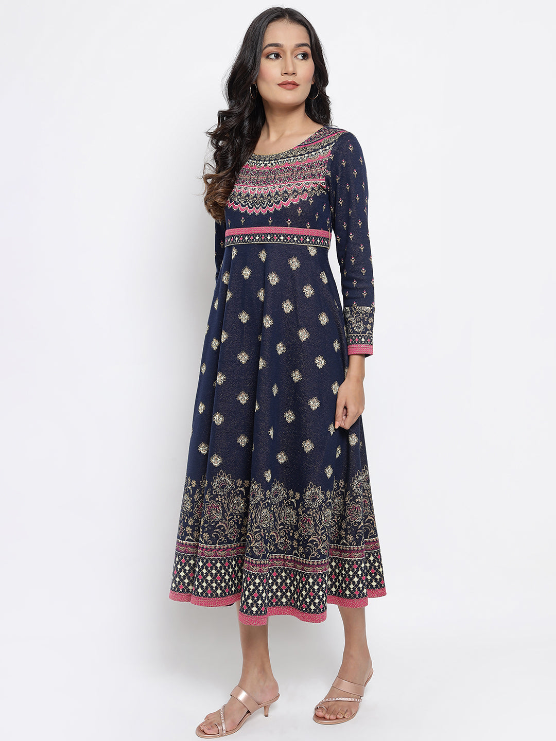 Blue Jacquard Dress