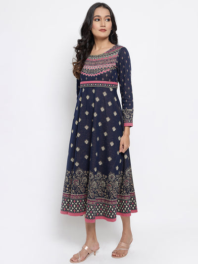 Blue Jacquard Dress