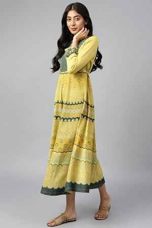 Mustard Jacquard Dress