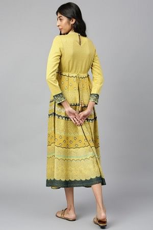 Mustard Jacquard Dress