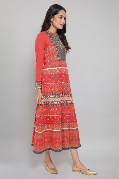 Red Jacquard Dress