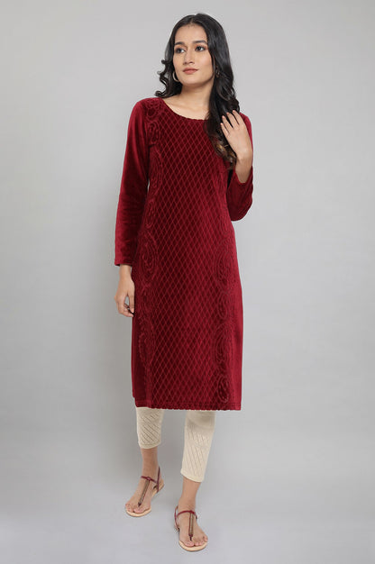 Maroon Winter kurta with Sequin