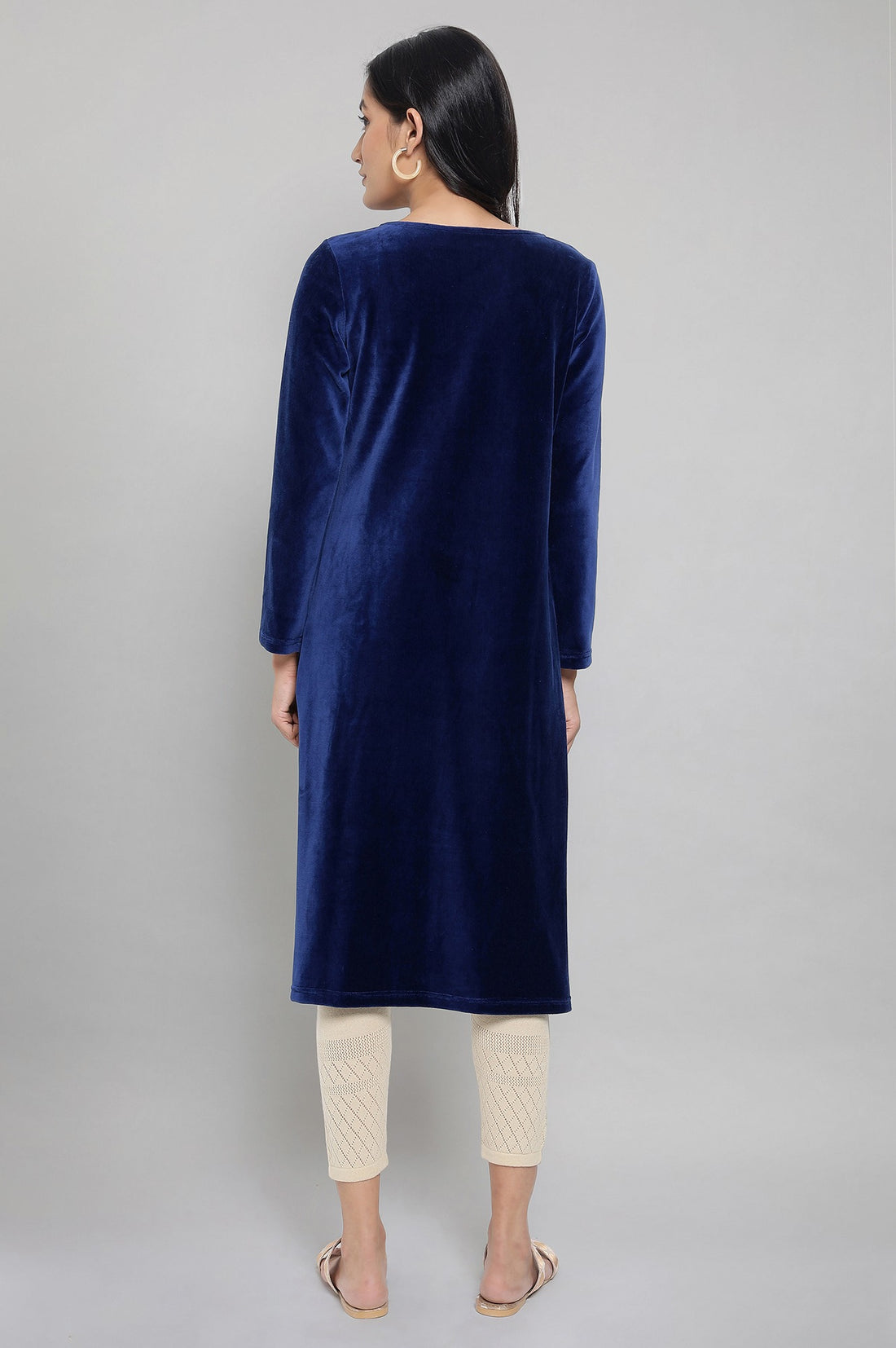 Blue Winter kurta with Sequin