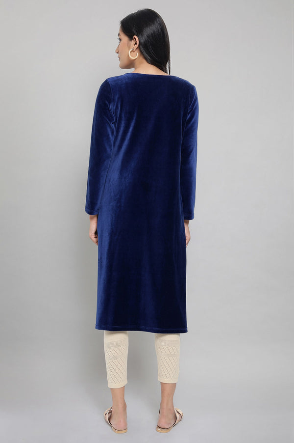 Blue Winter kurta with Sequin