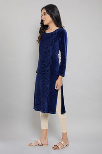 Blue Winter kurta with Sequin