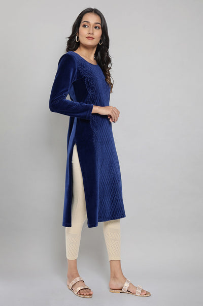 Blue Winter kurta with Sequin