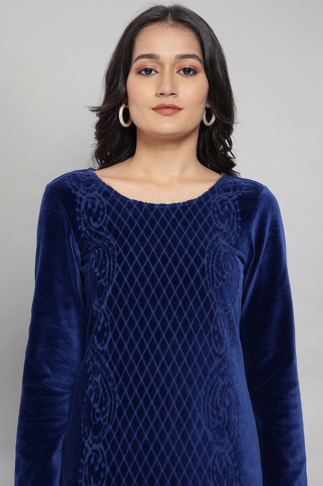 Blue Winter kurta with Sequin