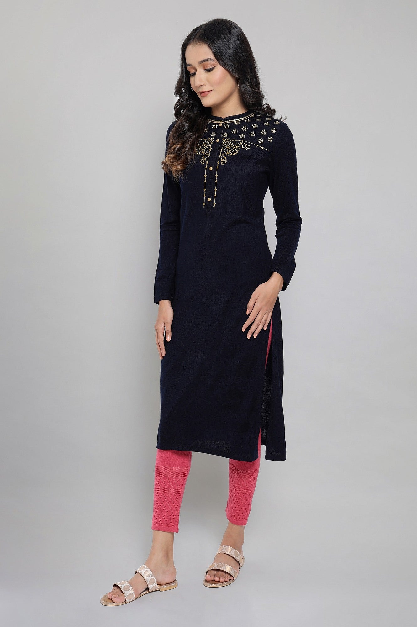 Teal Winter kurta