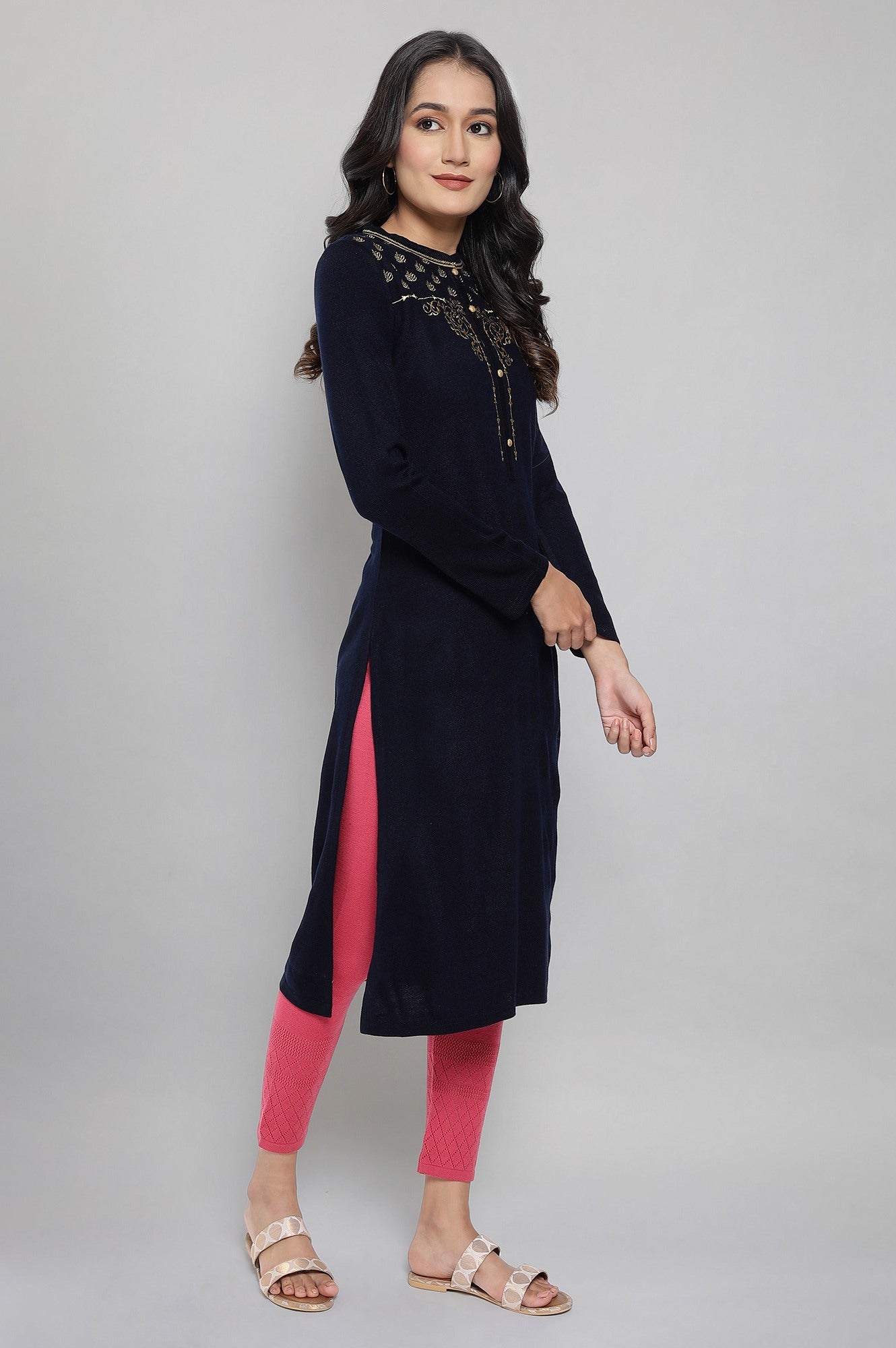 Teal Winter kurta