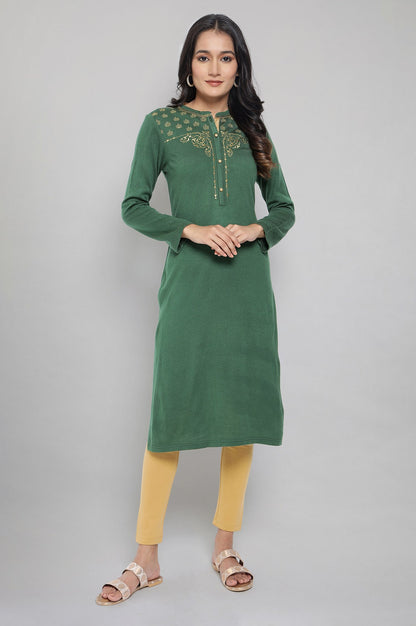 Green Winter kurta